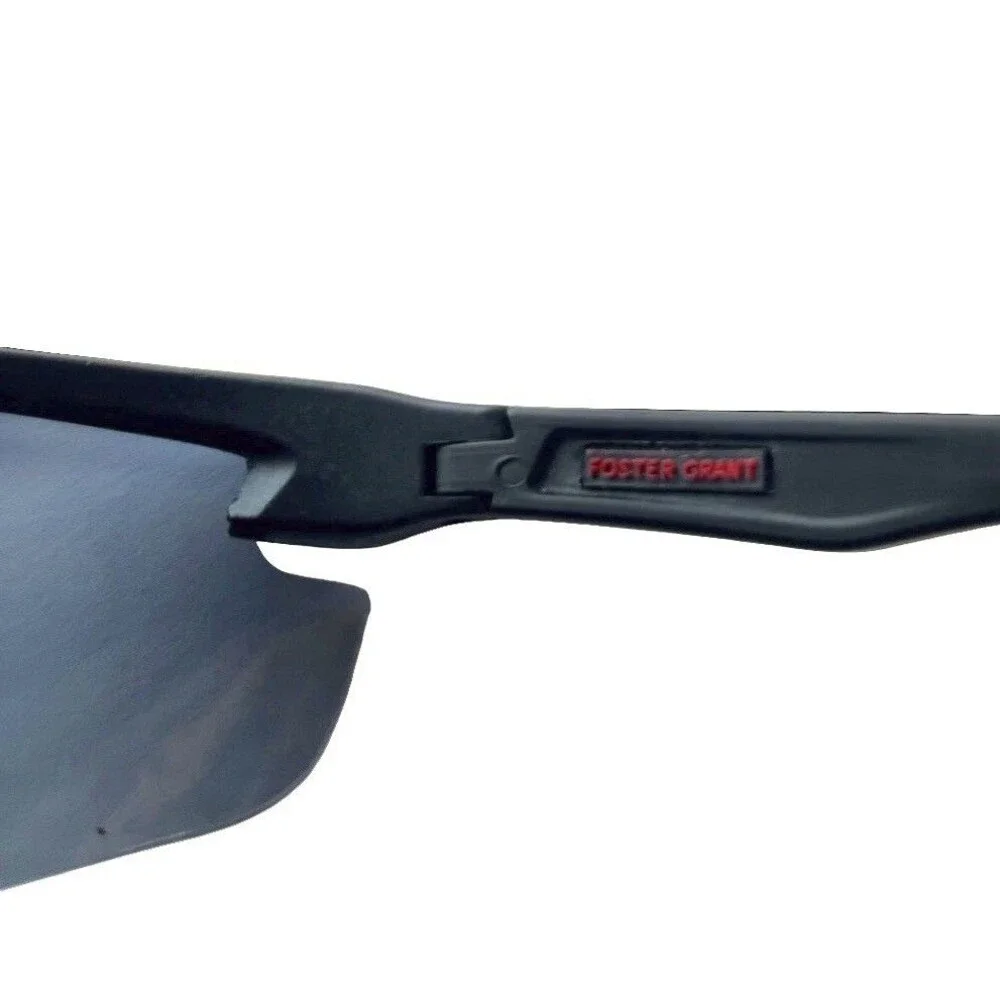 Foster Grant Sport Sunglasses Black Red Wraparound Smoke Lens Y2K Cycling